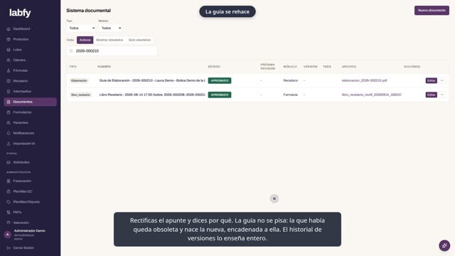Fotograma de LABFY durante el tutorial «El efecto dominó de aprobar»