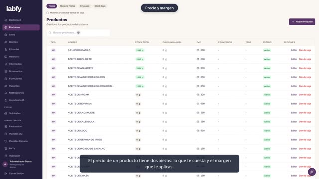 Fotograma de LABFY durante el tutorial «El catálogo de productos»